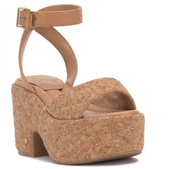 Vince Camuto Ellah Studded Cork Chunky Platform Sandals - Picture 1 of 4